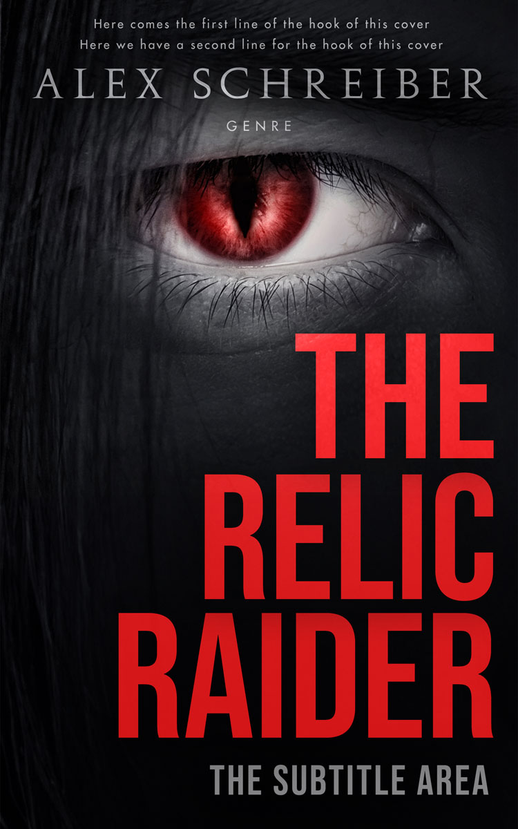 2D view of Premade Horror Book Cover - Persian Red