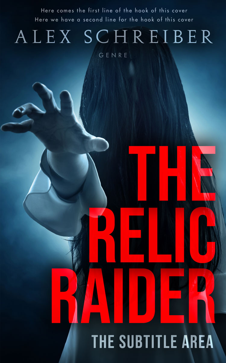 2D view of Premade Horror Book Cover - Alizarin Crimson