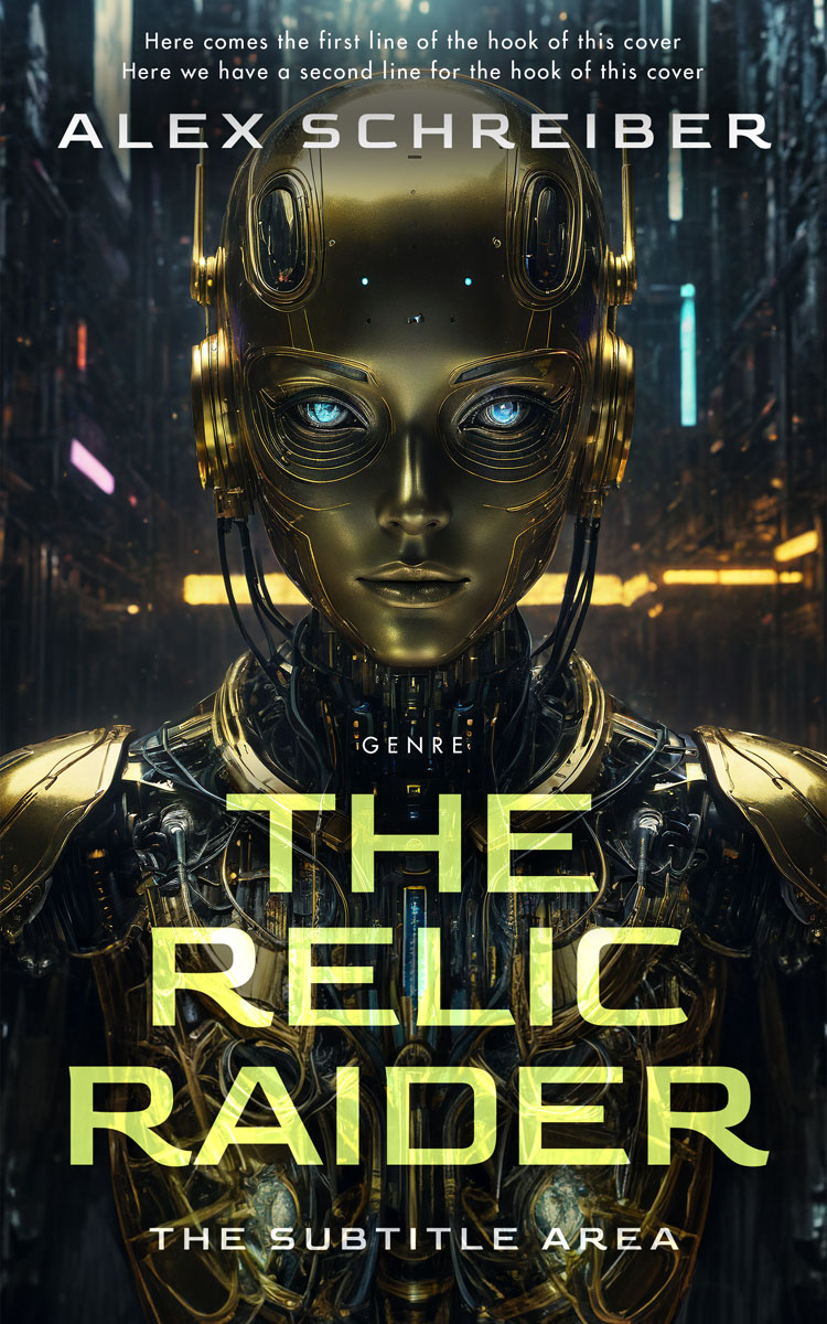 2D view of Premade Science Fiction Book Cover - Heavy Metal