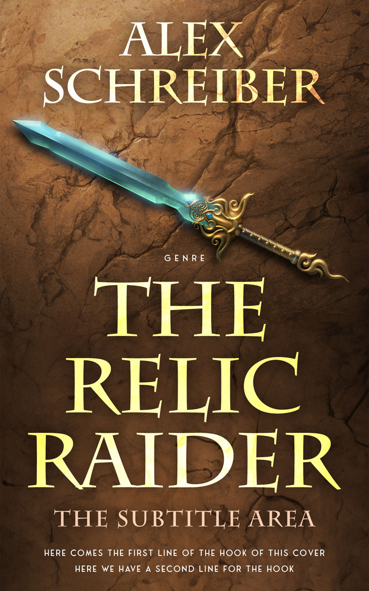 2D view of Premade Fantasy Book Cover - Metallic Bronze