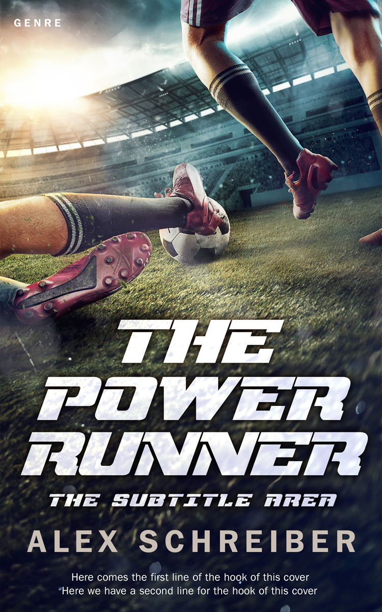 2D view of Premade Action & Adventure Book Cover - Swirl