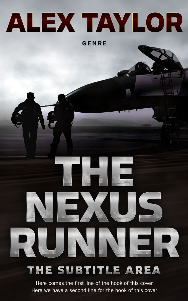 2D view of Premade Action & Adventure Book Cover - Cocoa Brown