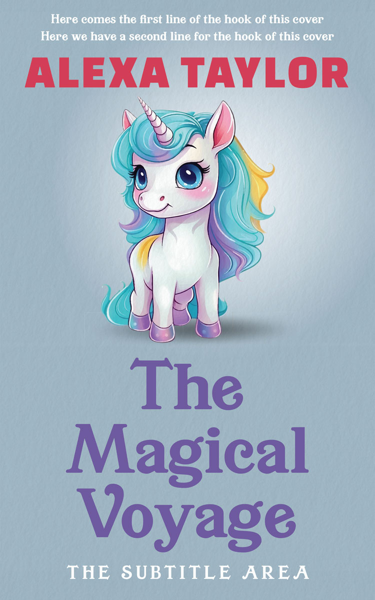 2D view of Premade Fantasy Book Cover - Cadet Blue