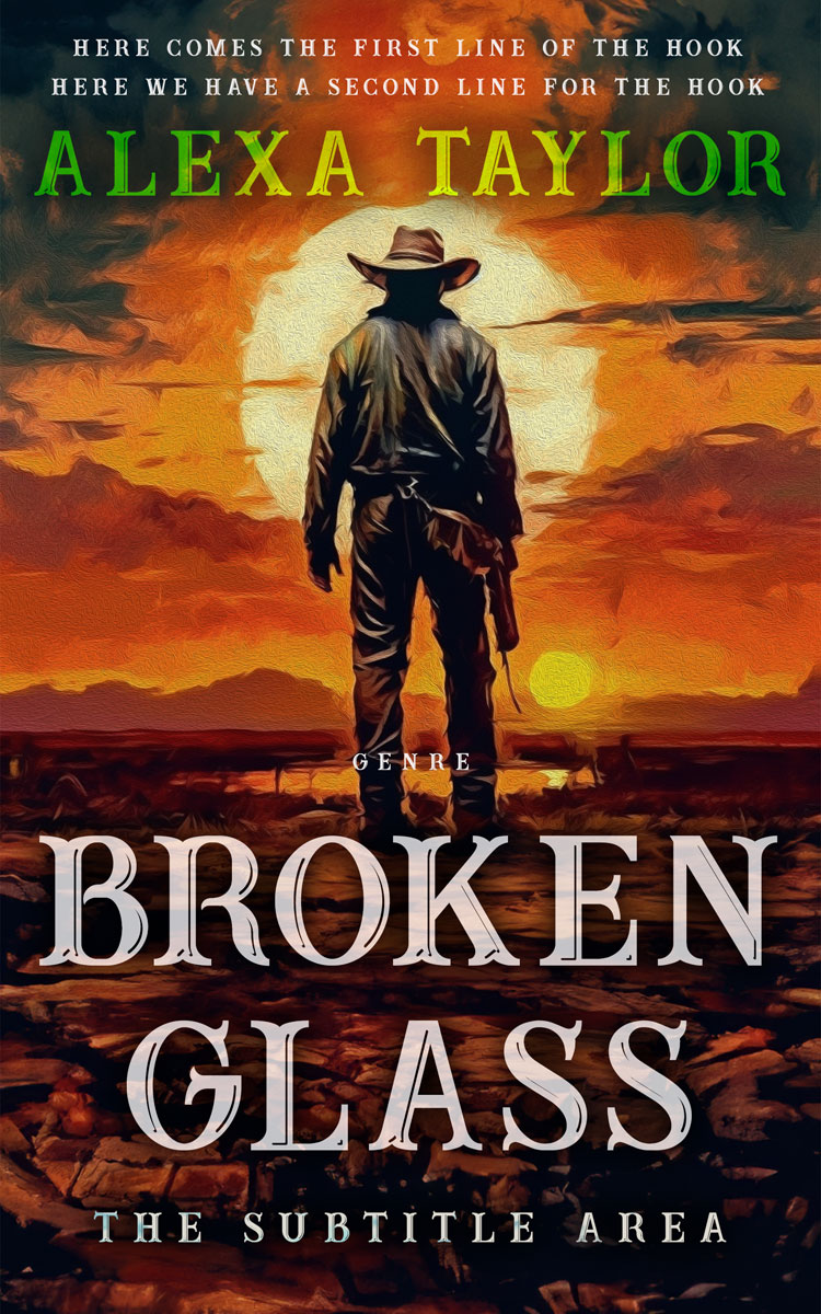 2D view of Premade Action & Adventure Book Cover - Raw Sienna