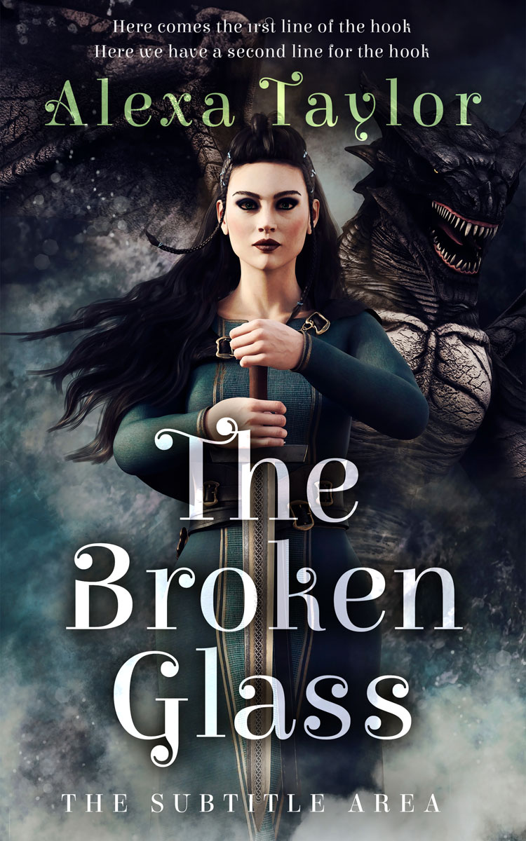 2D view of Premade Fantasy Book Cover - Shark