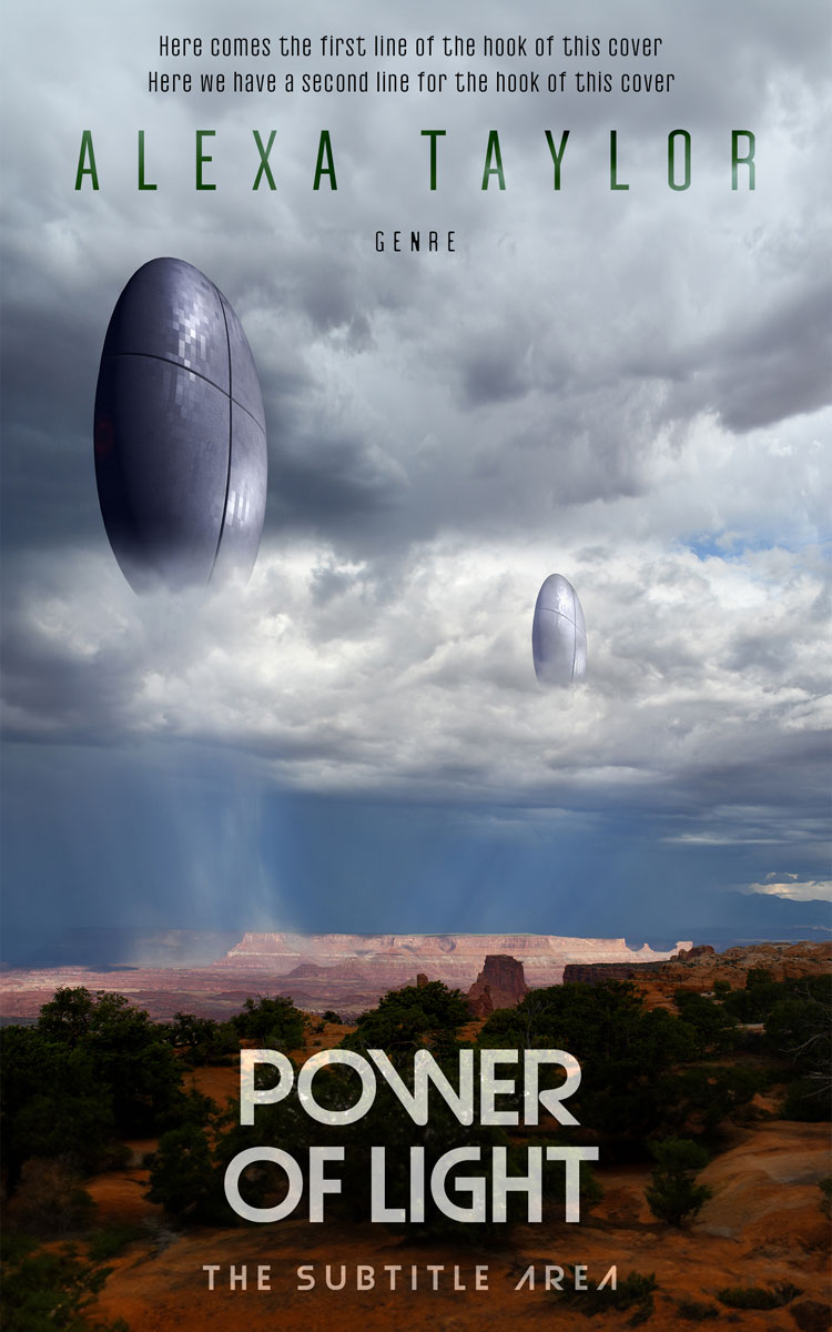 2D view of Premade Science Fiction Book Cover - Aluminium