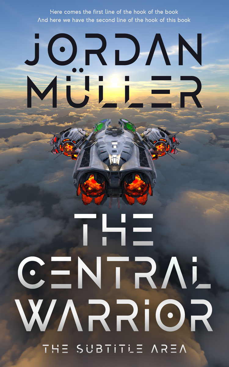 2D view of Premade Science Fiction Book Cover - Ship Gray