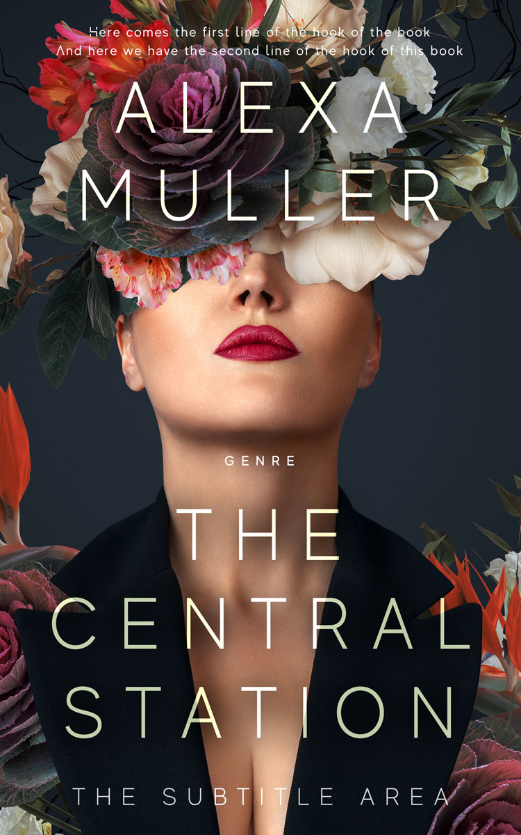 2D view of Premade Abstract Book Cover - Old Rose