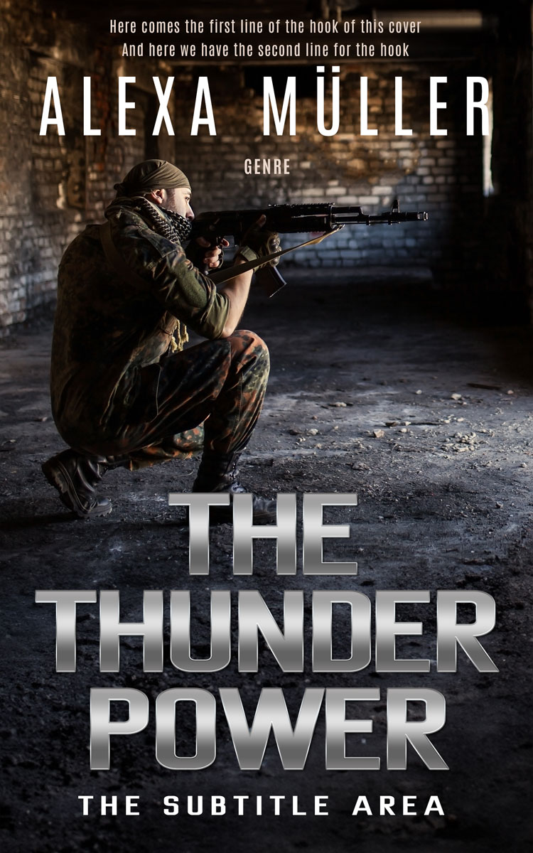 2D view of Premade Action & Adventure Book Cover - Thunder