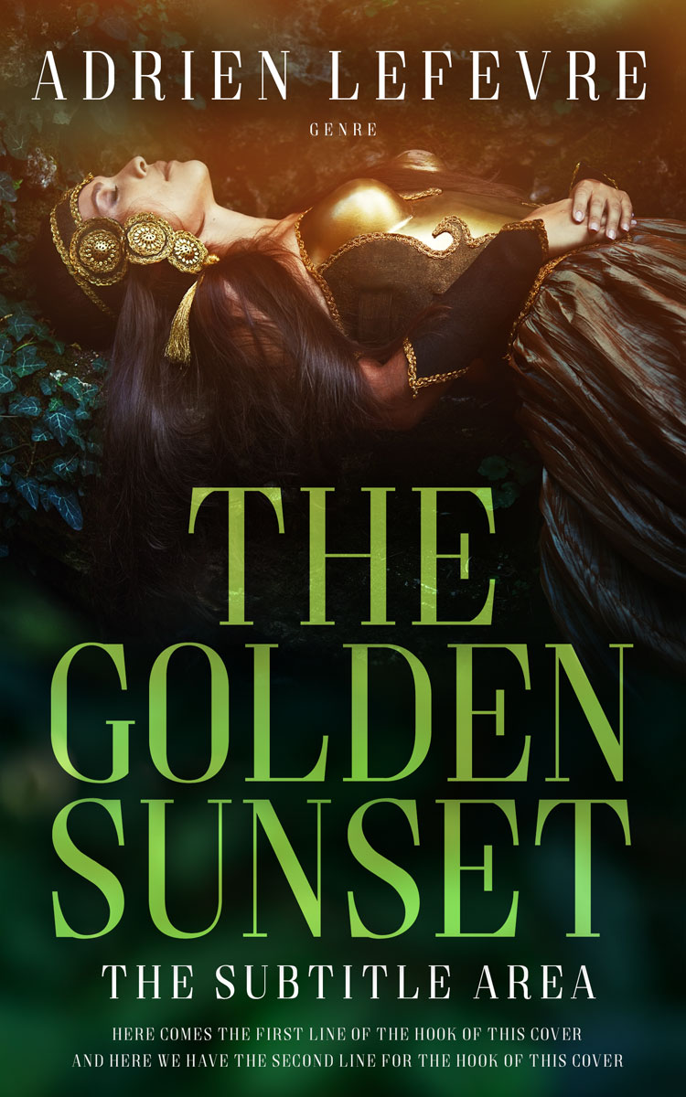 2D view of Premade Fantasy Book Cover - Hunter Green