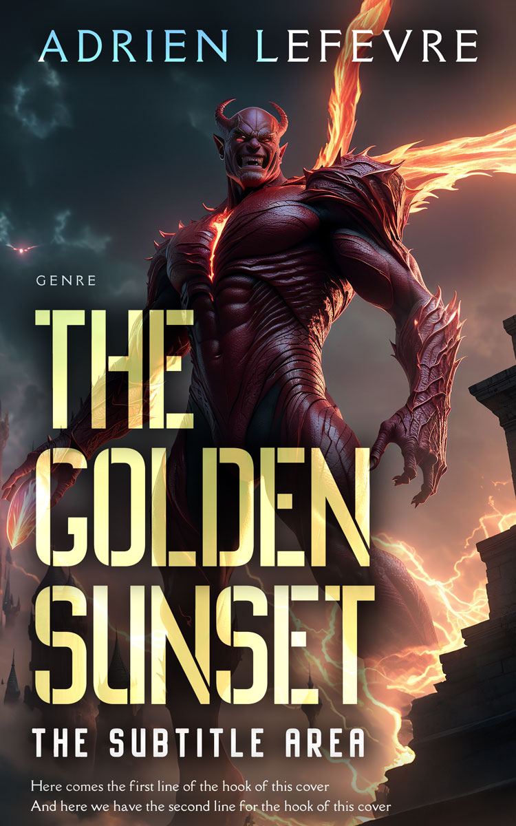 2D view of Premade Fantasy Book Cover - Thunder