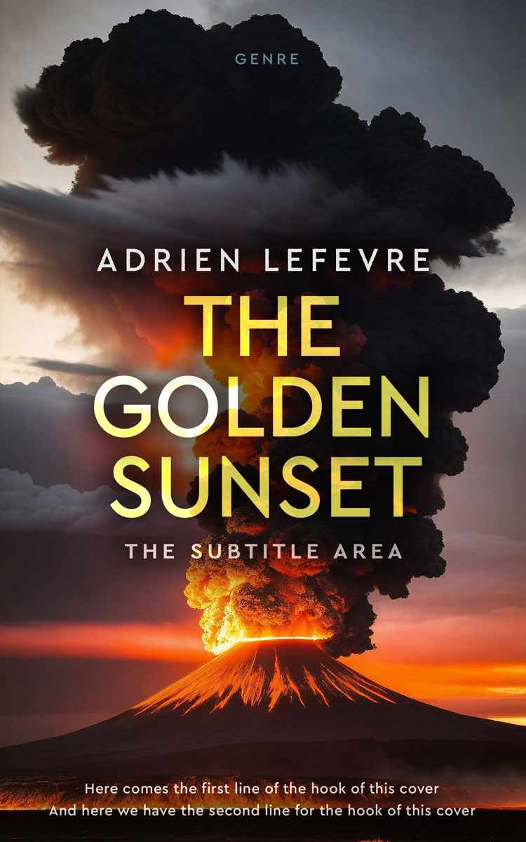 2D view of Premade Action & Adventure Book Cover - Cocoa Brown