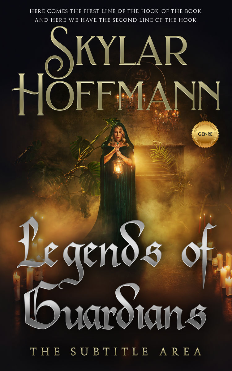 2D view of Premade Fantasy Book Cover - Oil