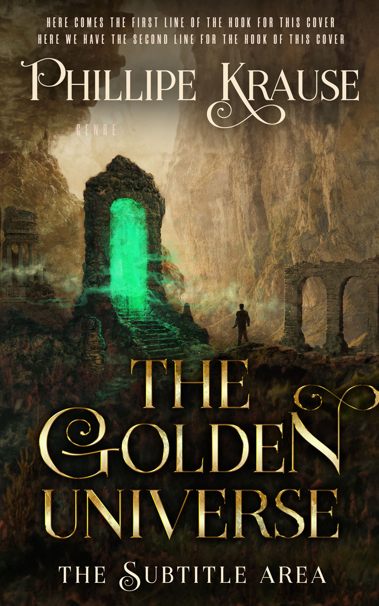 2D view of Premade Fantasy Book Cover - Oil