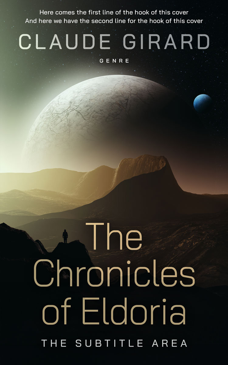 2D view of Premade Science Fiction Book Cover - Heathered Gray