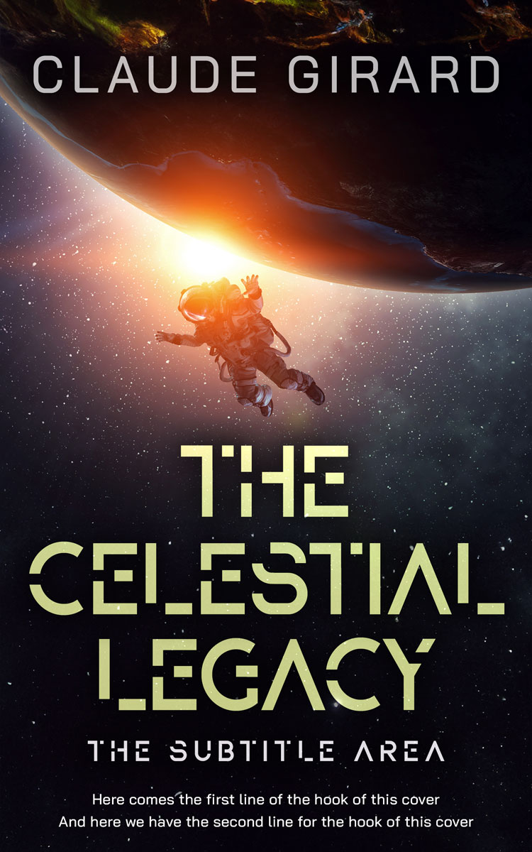 2D view of Premade Science Fiction Book Cover - Tan