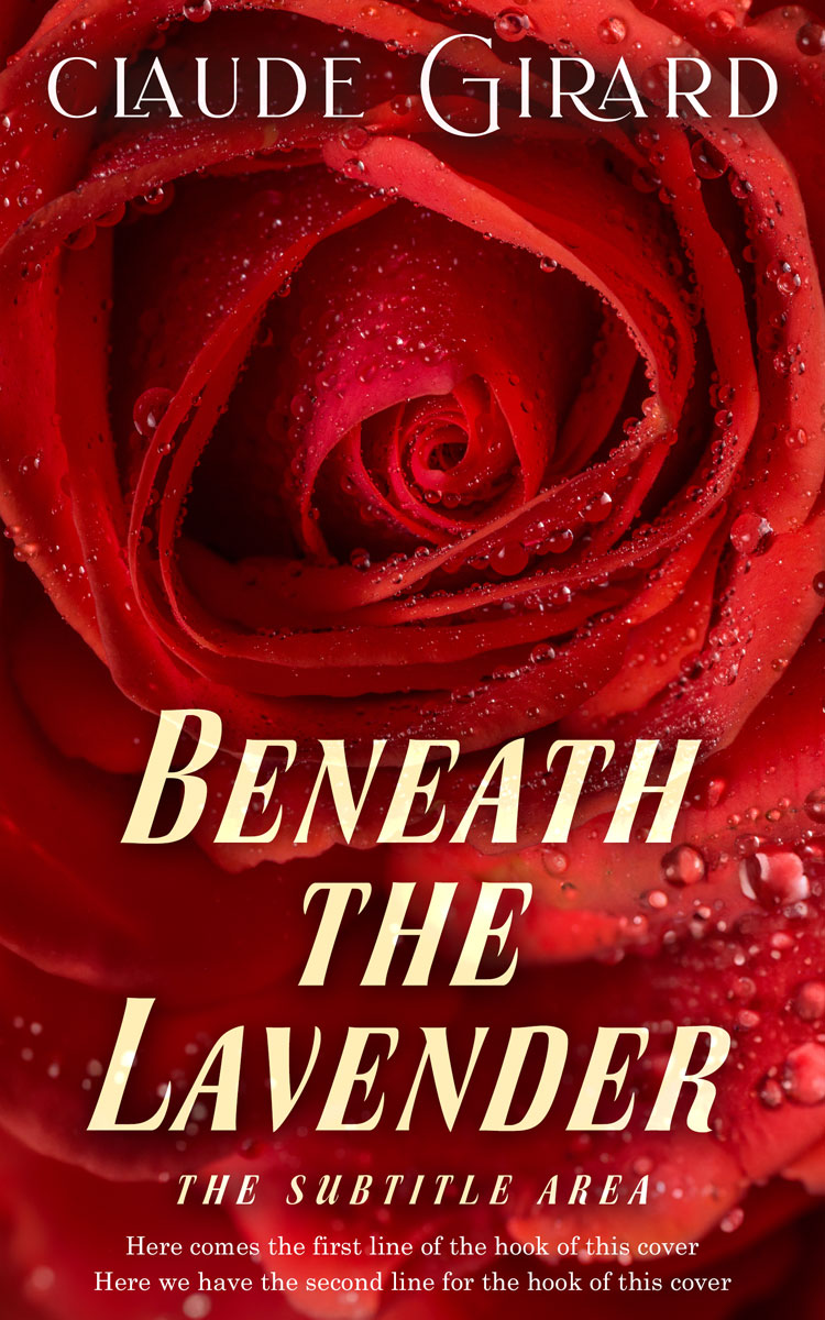 2D view of Premade Romance Book Cover - Dark Burgundy