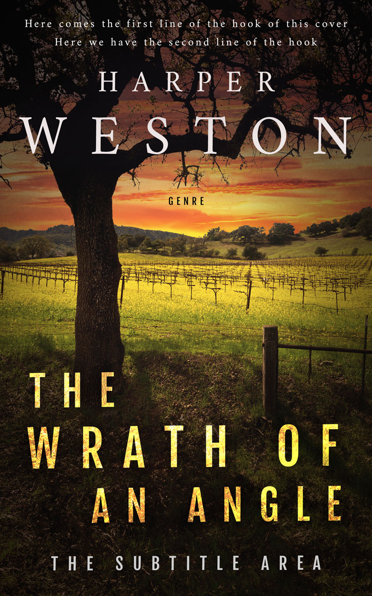 2D view of Premade Nature Book Cover - Oil