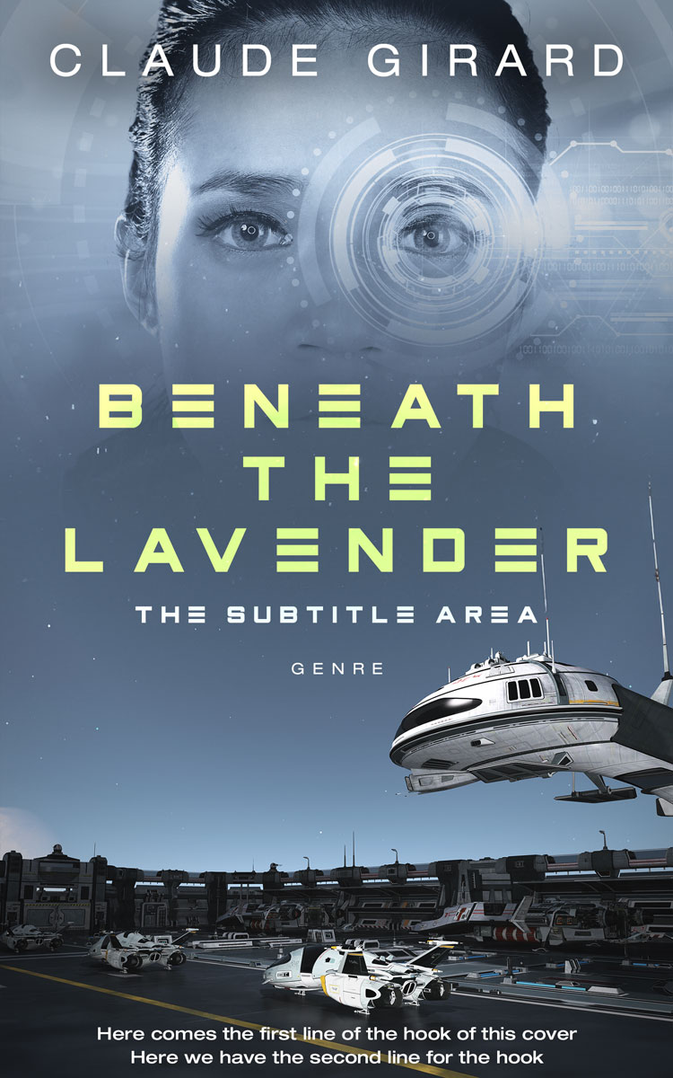 2D view of Premade Science Fiction Book Cover - Slate Gray