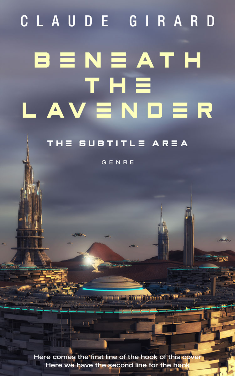 2D view of Premade Science Fiction Book Cover - Mid Gray