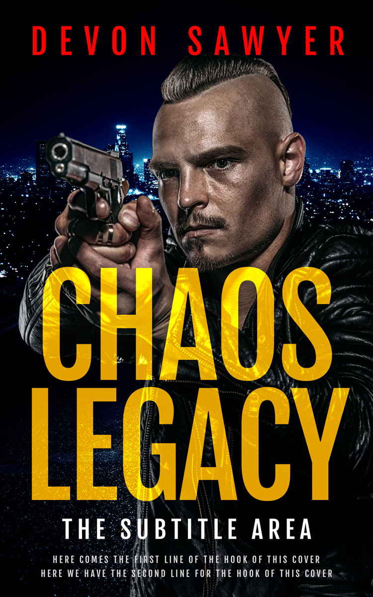 2D view of Premade Action & Adventure Book Cover - Woodsmoke