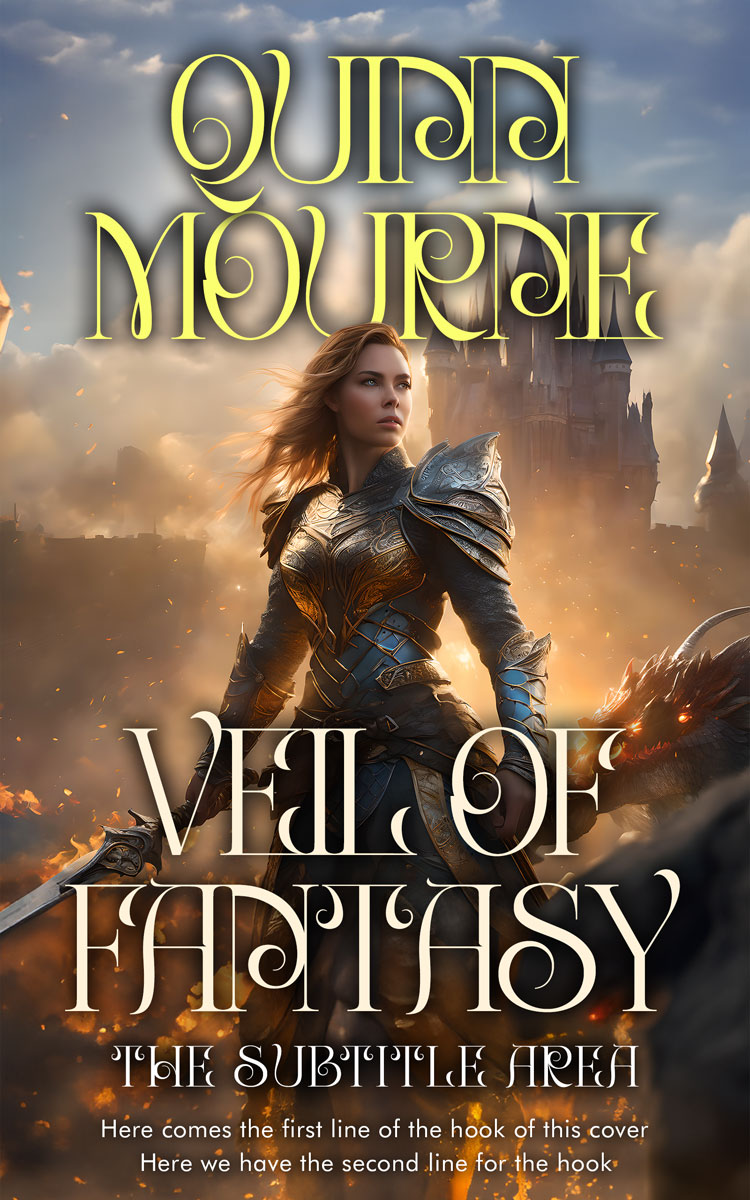 2D view of Premade Fantasy Book Cover - Taupe