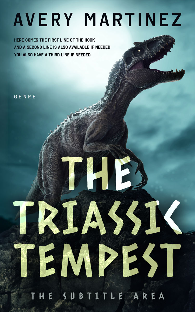 2D view of Premade Action & Adventure Book Cover - Te Papa Green