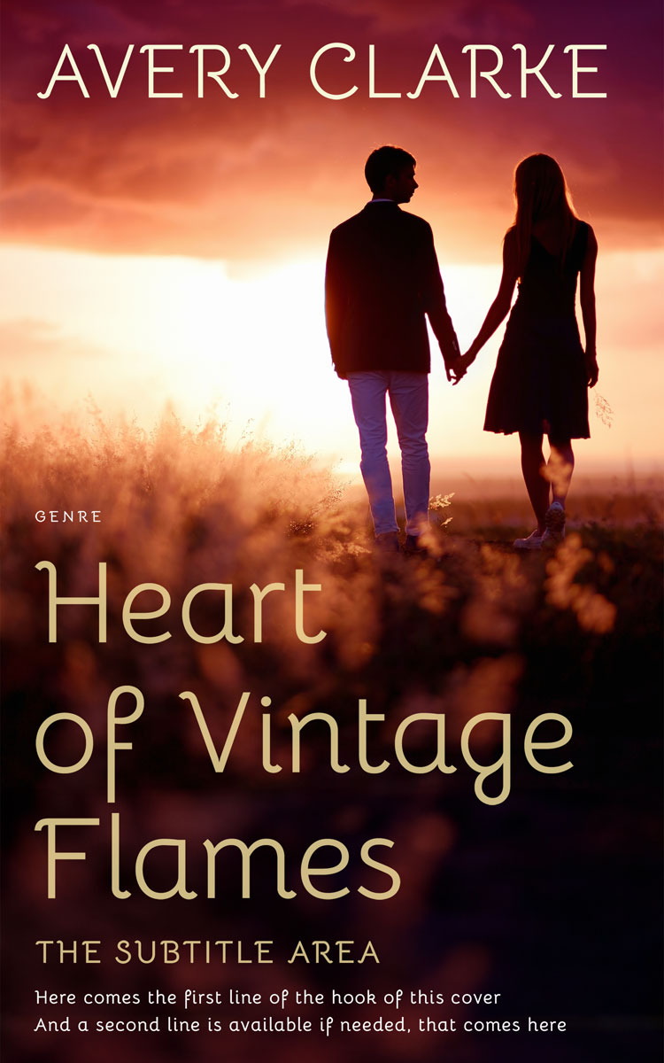 2D view of Premade Romance Book Cover - Gold Sand