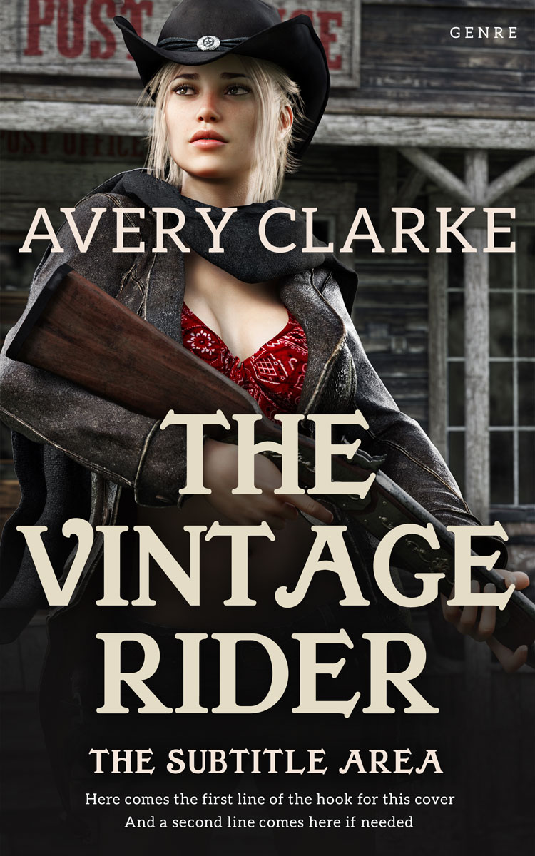 2D view of Premade Western Book Cover - Cod Gray