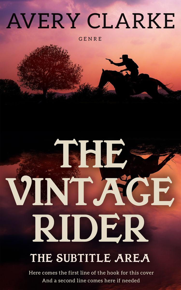 2D view of Premade Western Book Cover - Night Rider