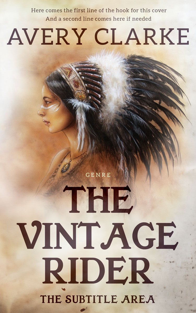 2D view of Premade Western Book Cover - Wafer