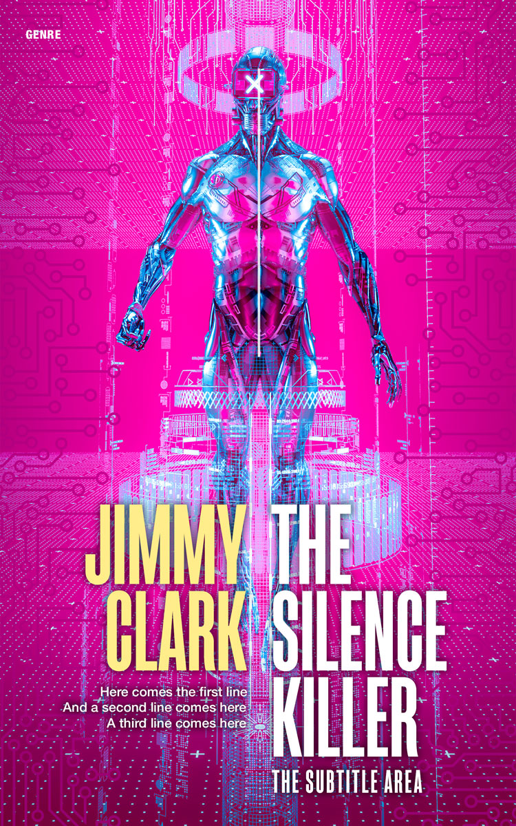 2D view of Premade Mystery & Thriller & Suspense Book Cover - Red Violet