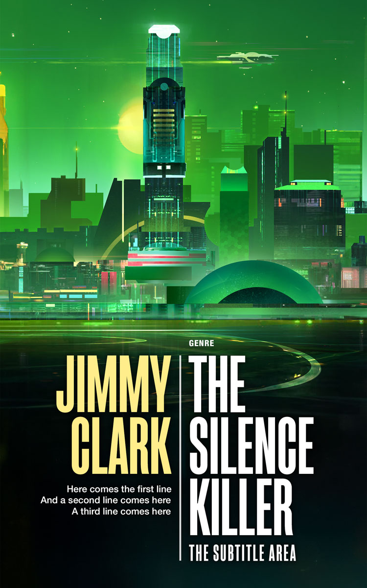 2D view of Premade Science Fiction Book Cover - Green Pea