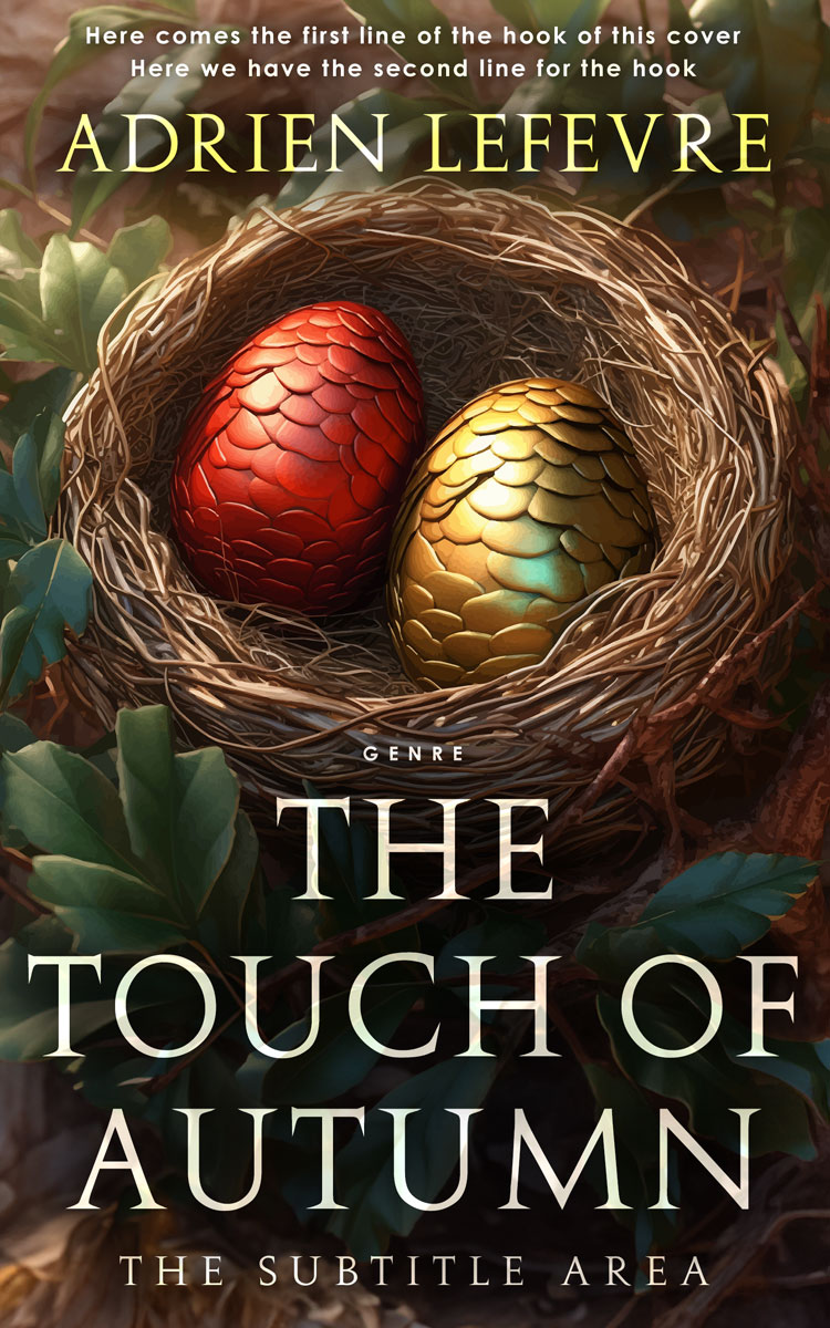 2D view of Premade Fantasy Book Cover - Oil