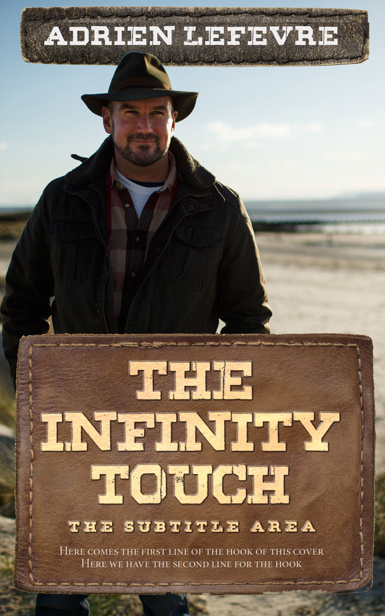 2D view of Premade Western Book Cover - Tobacco Brown