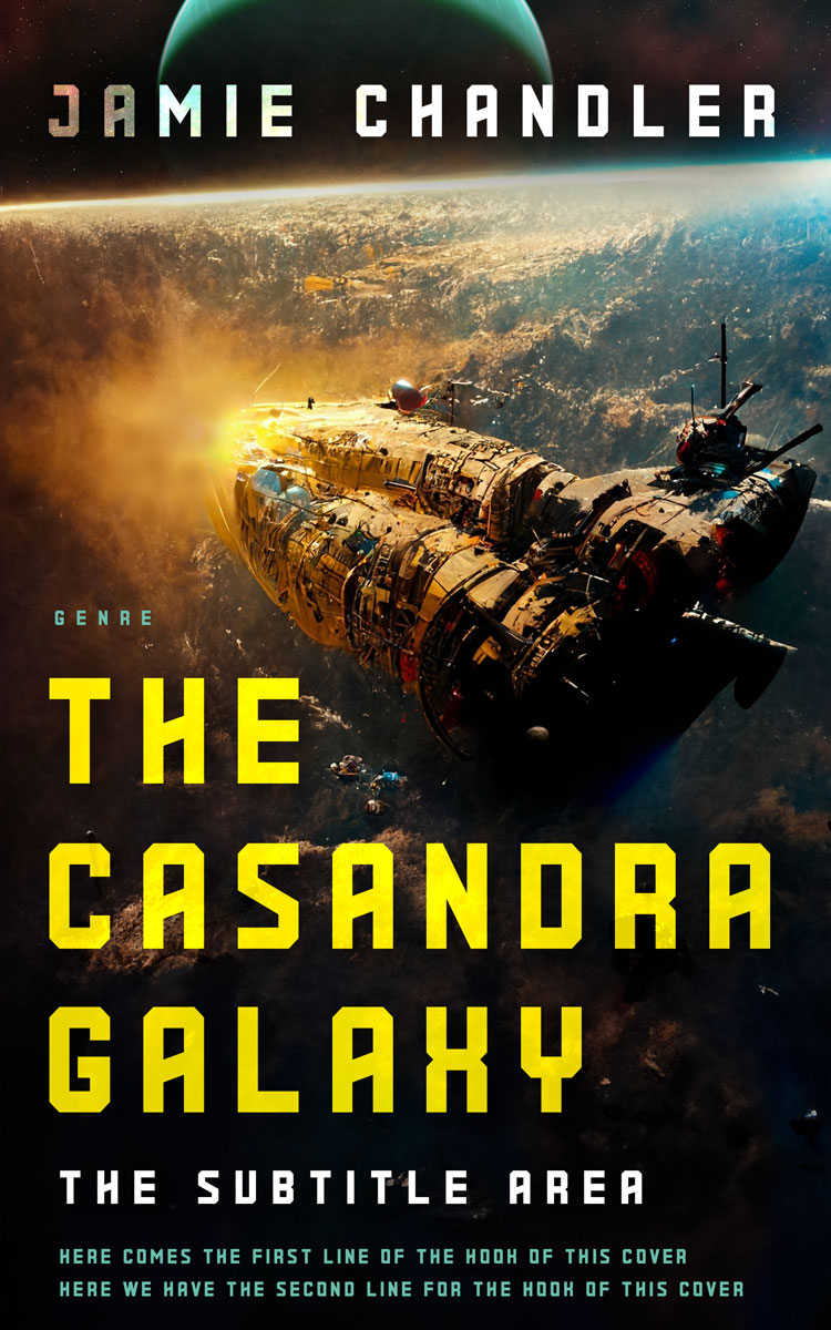 2D view of Premade Science Fiction Book Cover - Old Gold