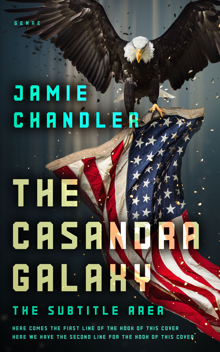 2D view of Premade Action & Adventure Book Cover - Shark