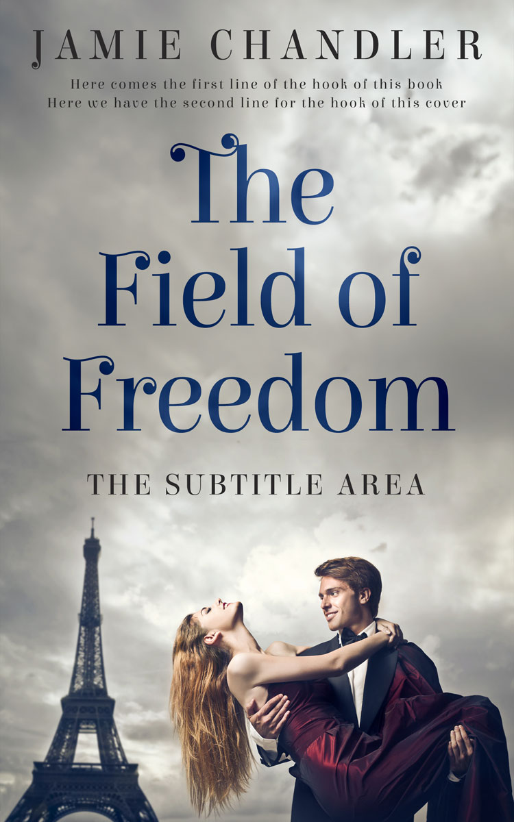 2D view of Premade Romance Book Cover - Gray Nickel