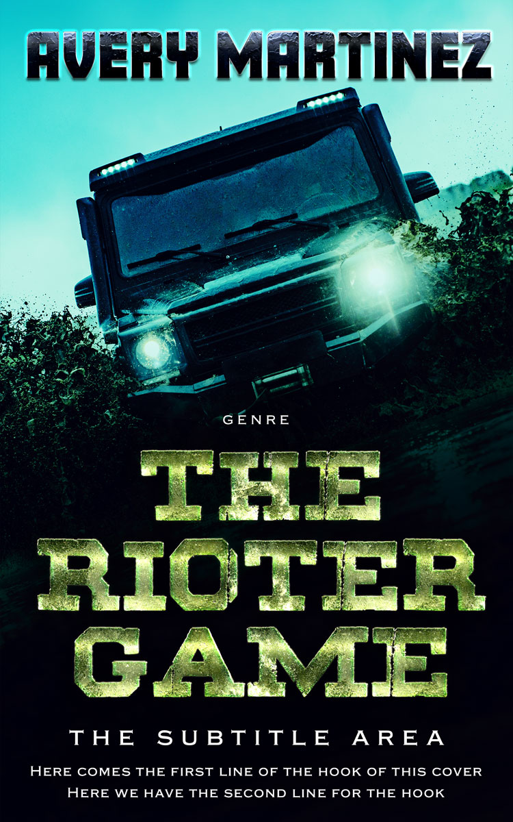 2D view of Premade Action & Adventure Book Cover - Fringy Flower