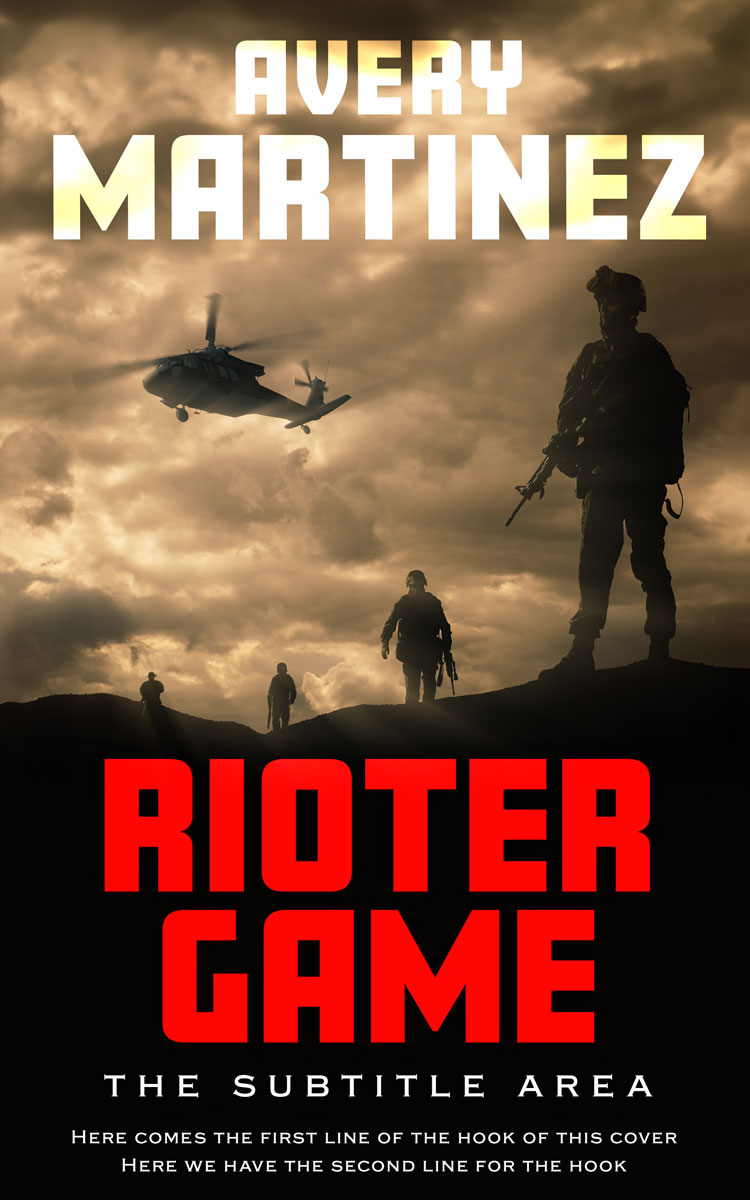 2D view of Premade Action & Adventure Book Cover - Terracotta