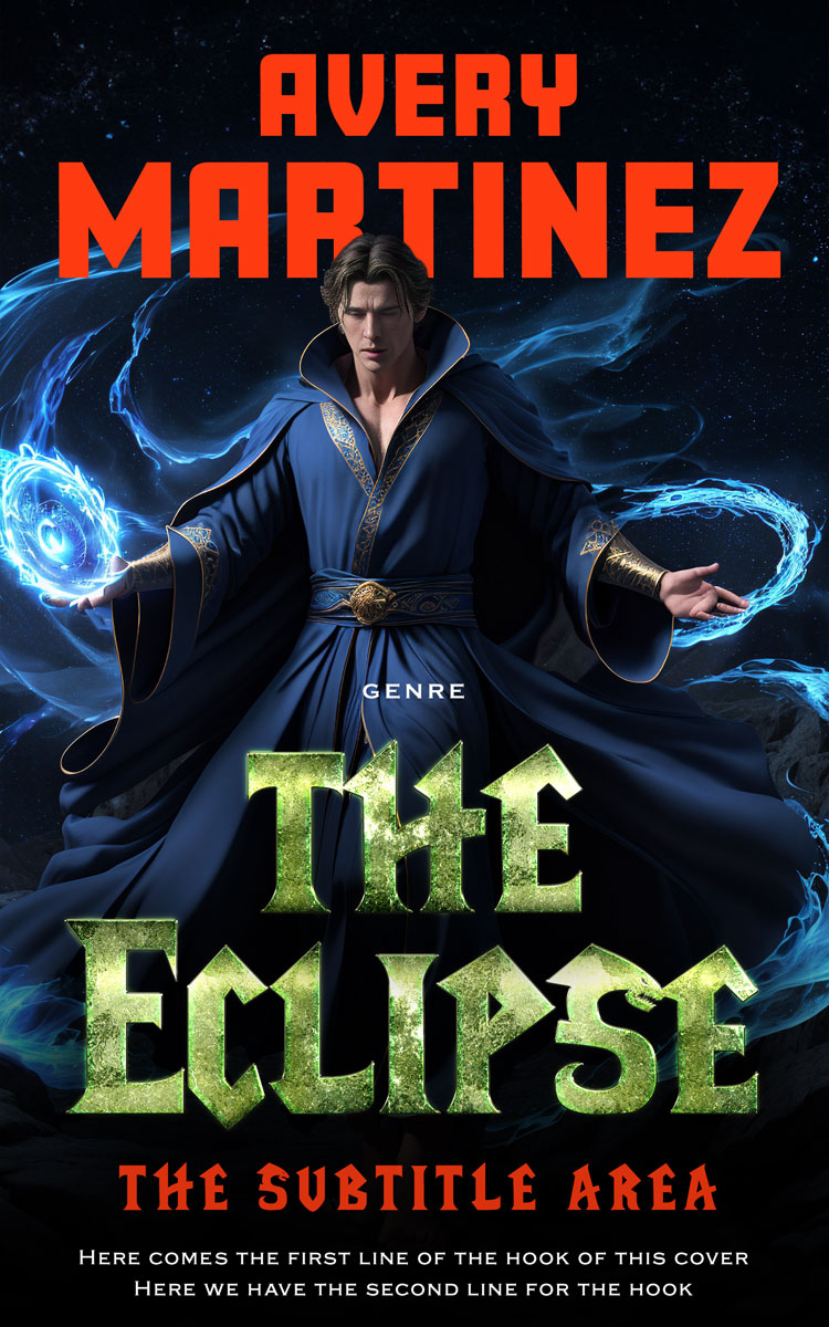 2D view of Premade Fantasy Book Cover - Raw Sienna