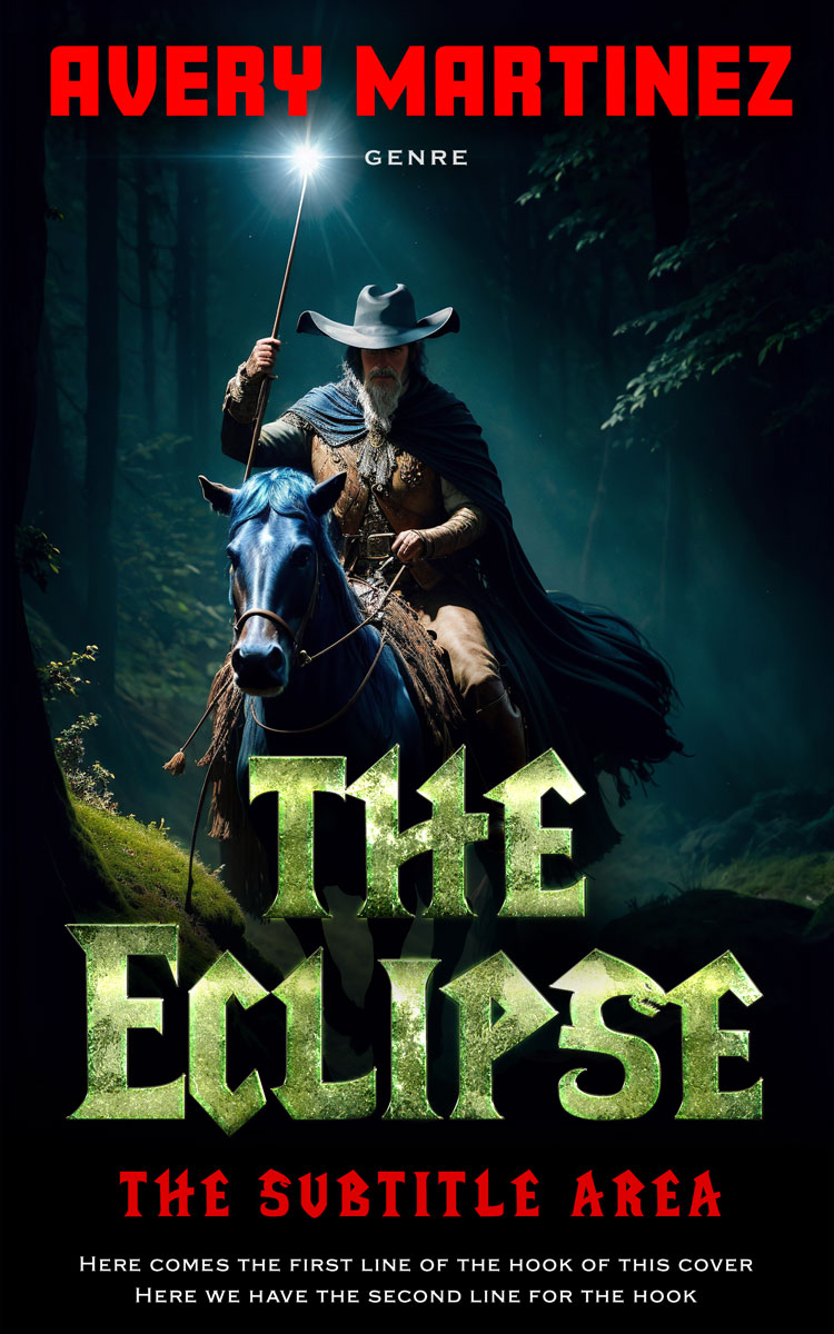 2D view of Premade Fantasy Book Cover - Black Bean