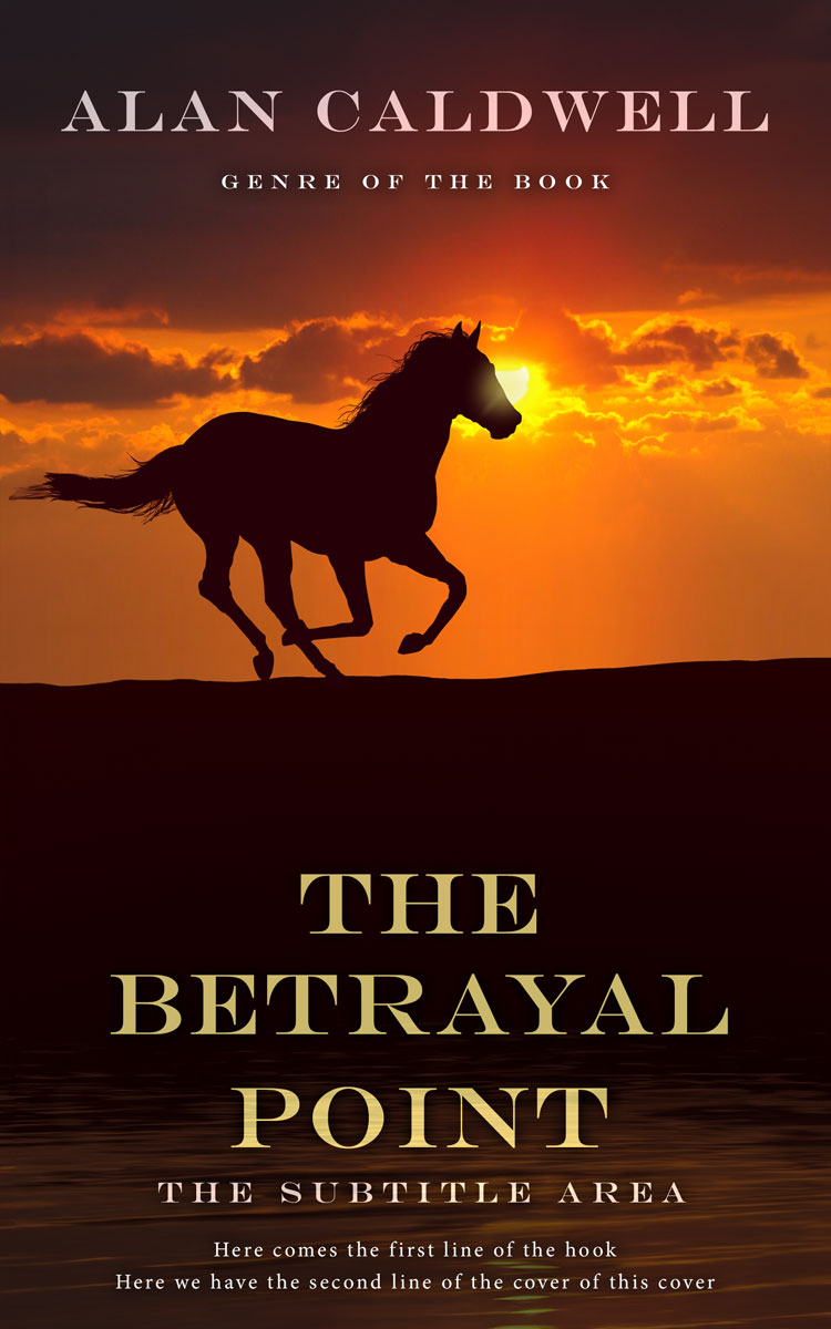 2D view of Premade Western Book Cover - Ochre