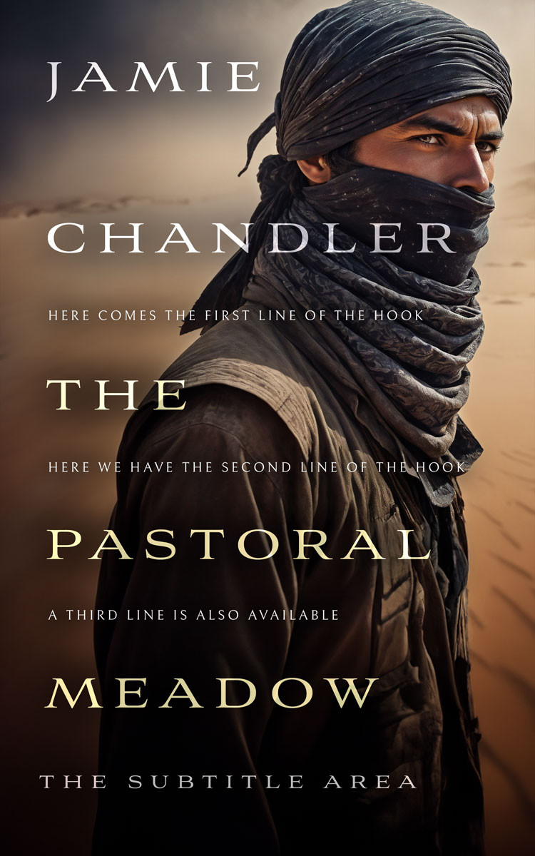 2D view of Premade Action & Adventure Book Cover - Cocoa Brown