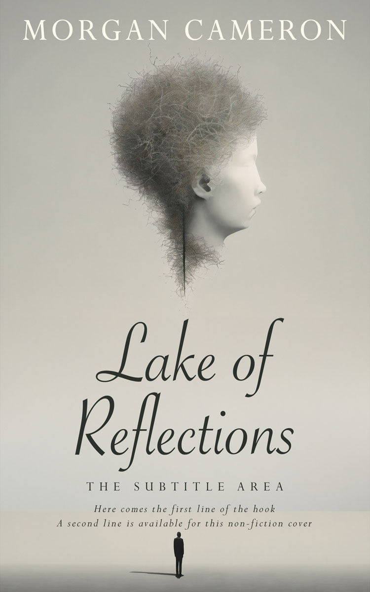 2D view of Premade Surreal Book Cover - Mist Gray