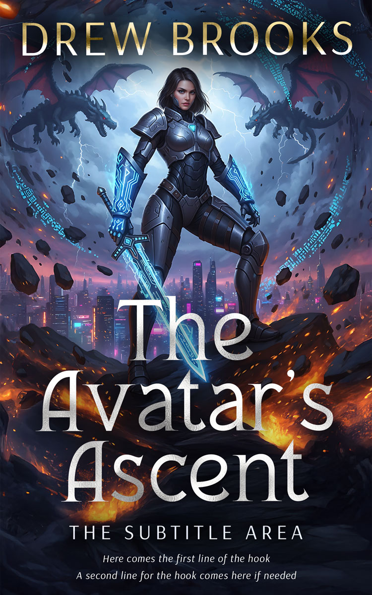 2D view of Premade LitRPG Book Cover - Ebony Clay