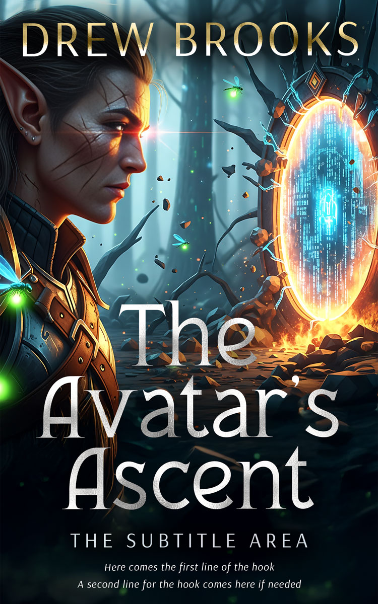 2D view of Premade LitRPG Book Cover - Bunker