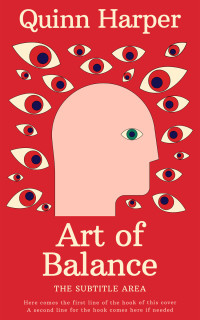 2D view of Premade Abstract Book Cover - Alizarin Crimson