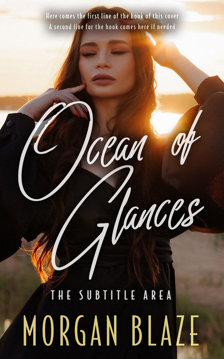 2D view of Premade Romance Book Cover - Stark White