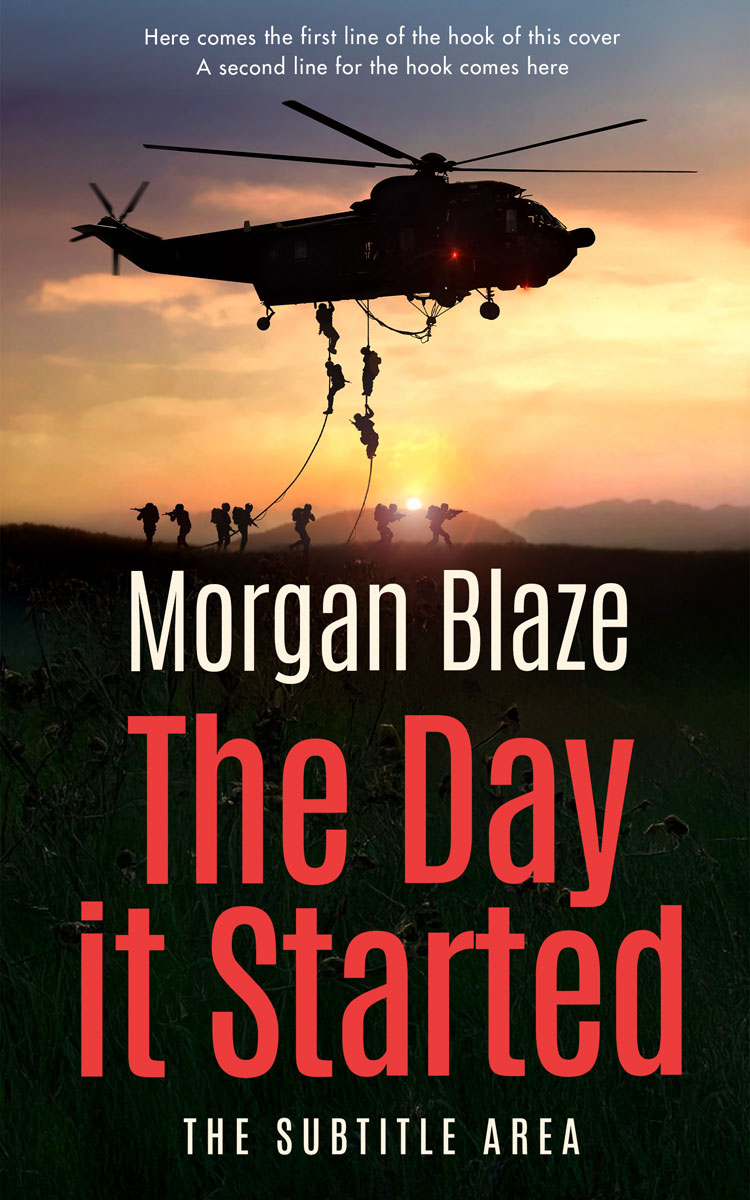 2D view of Premade Action & Adventure Book Cover - Log Cabin